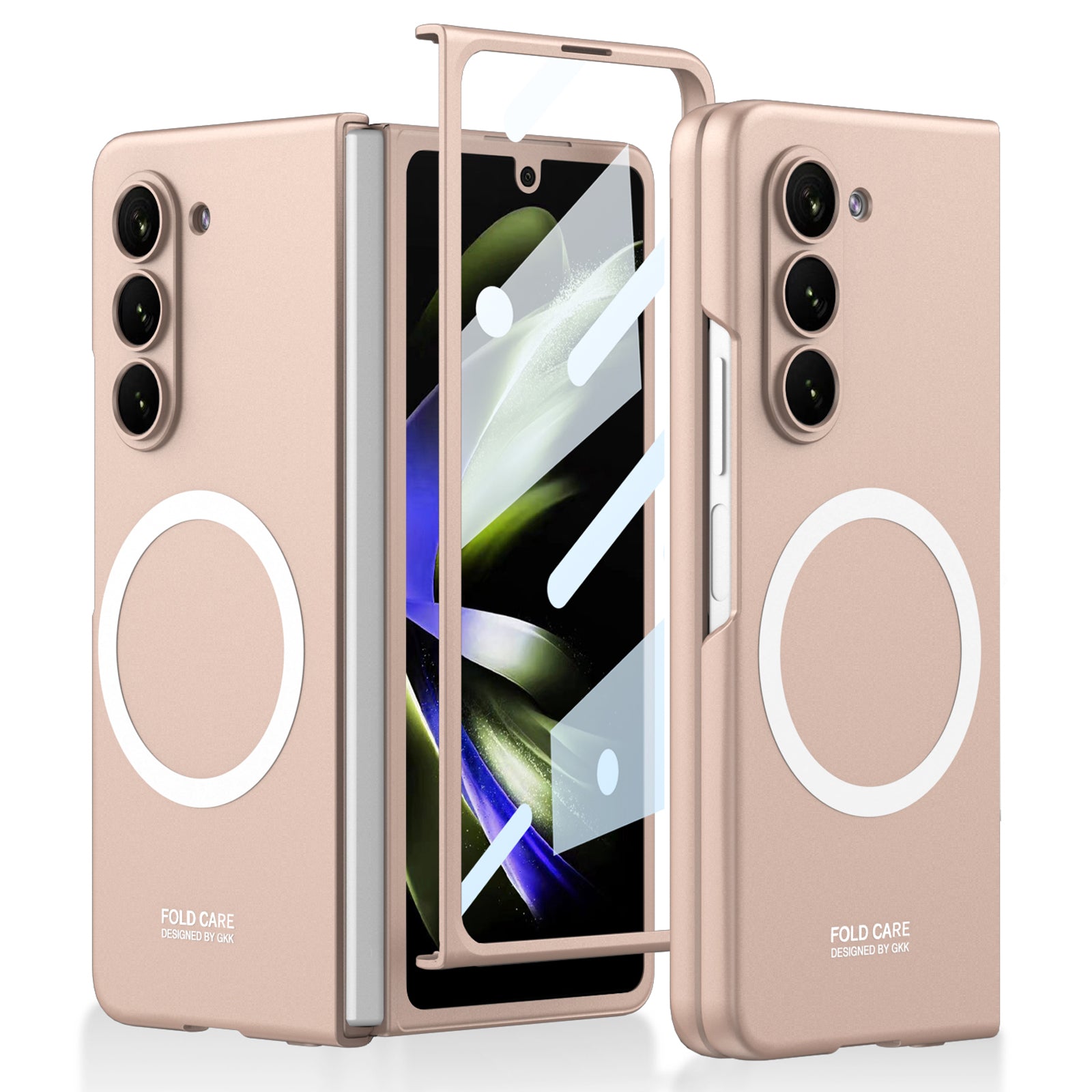 GKK Hard PC Case for Samsung Galaxy Z Fold5 5G Slim Phone Cover Compatible with MagSafe with Tempered Glass Film GKK Hard PC Case for Samsung Galaxy Z Fold5 5G Slim Phone Cover Compatible with MagSafe with Tempered Glass Film